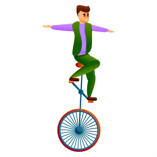 Carnival Circus Theme Performer On Unicycle Transparent Sticker